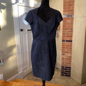 Theia jacquard knee length dress EUC